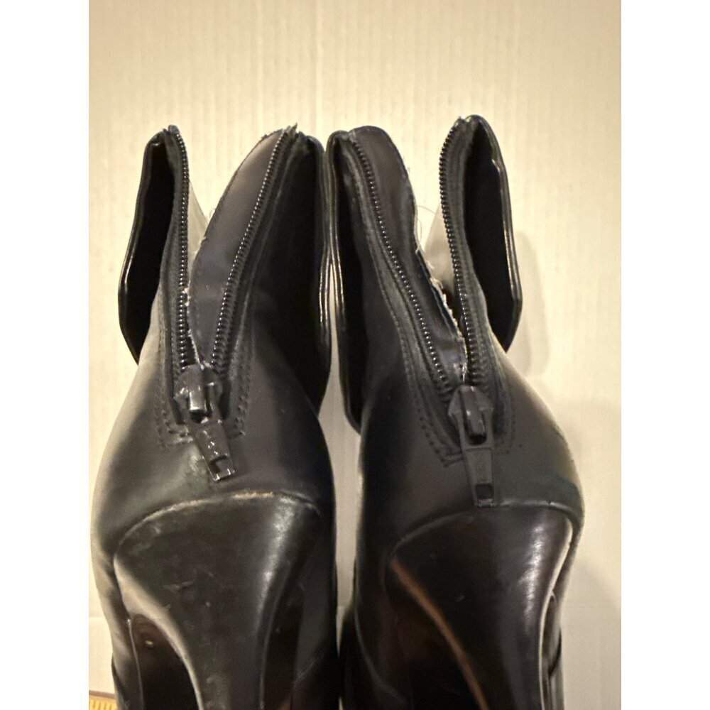 Lauren Ralph Lauren Leola Black Leather Ankle boots Fold-over cuff Size 10B - Picture 5 of 11